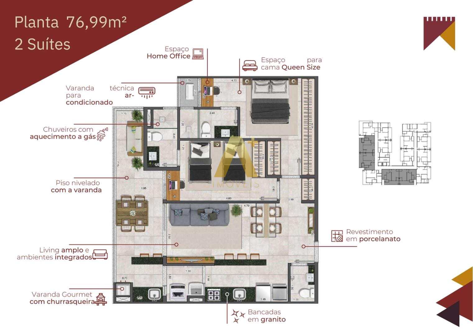 Apartamento à venda com 2 quartos, 76m² - Foto 7