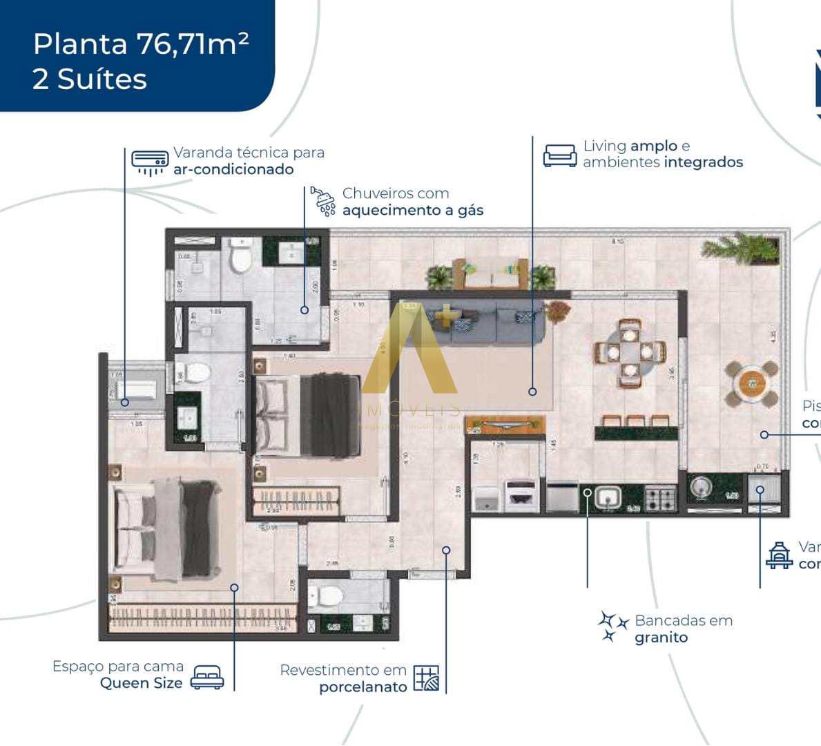 Apartamento à venda com 2 quartos, 76m² - Foto 8