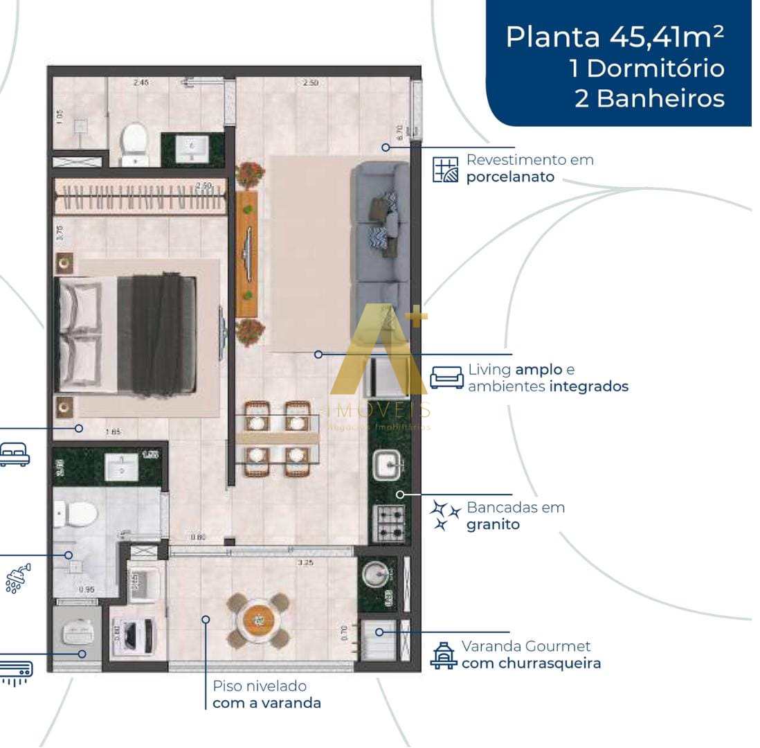 Apartamento à venda com 1 quarto, 45m² - Foto 8