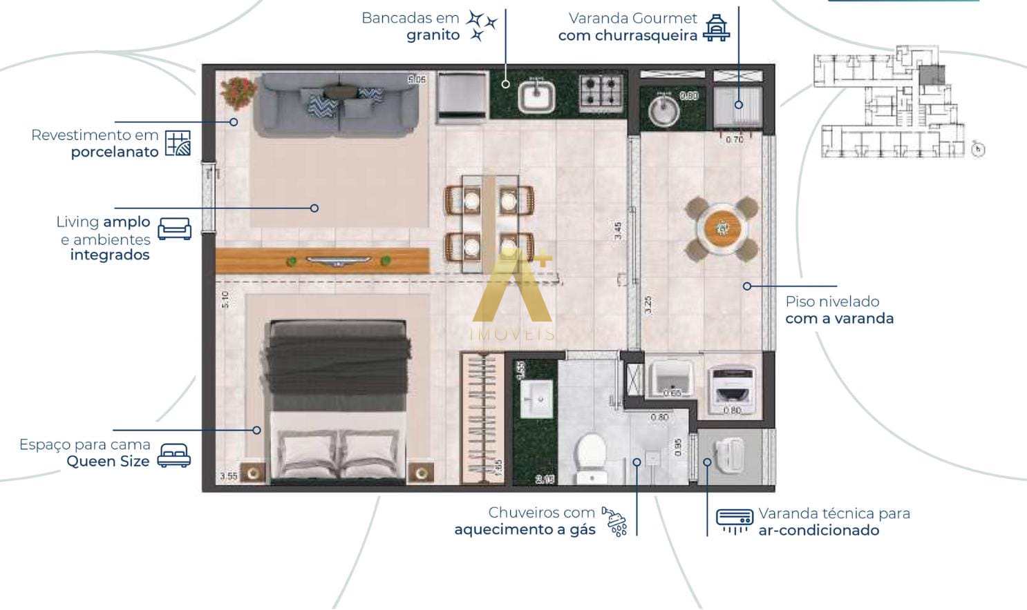 Flat/Apart Hotel à venda com 1 quarto, 36m² - Foto 8