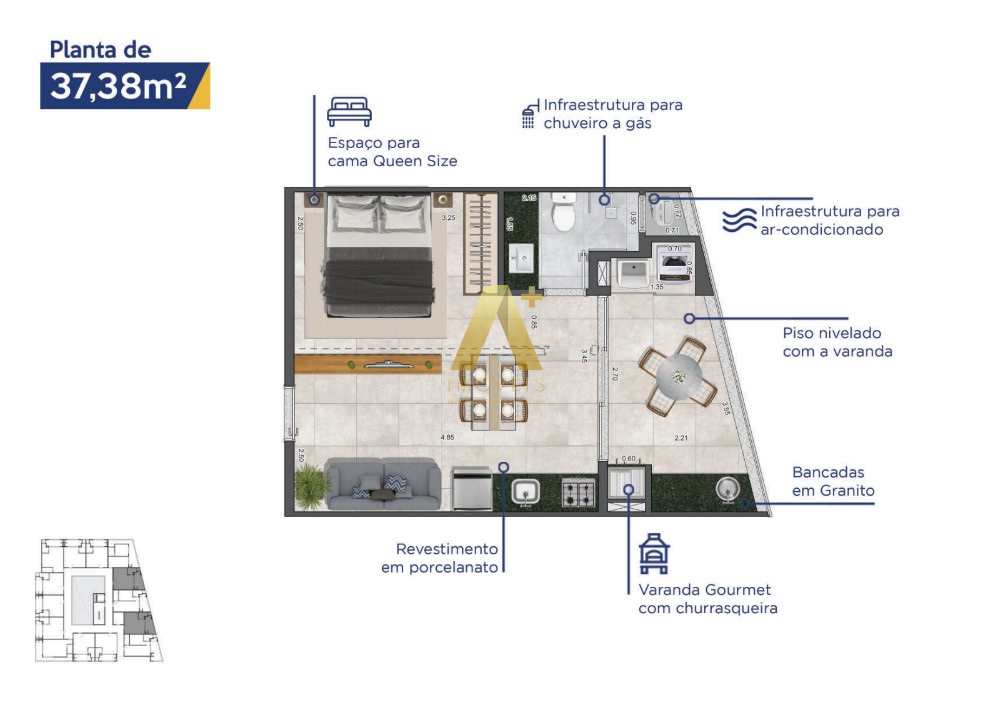 Flat/Apart Hotel à venda com 1 quarto, 37m² - Foto 7