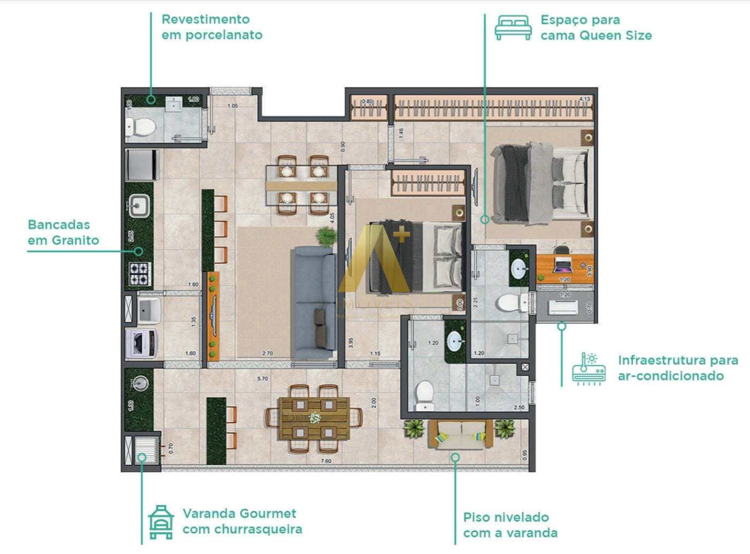 Apartamento à venda com 2 quartos, 73m² - Foto 8