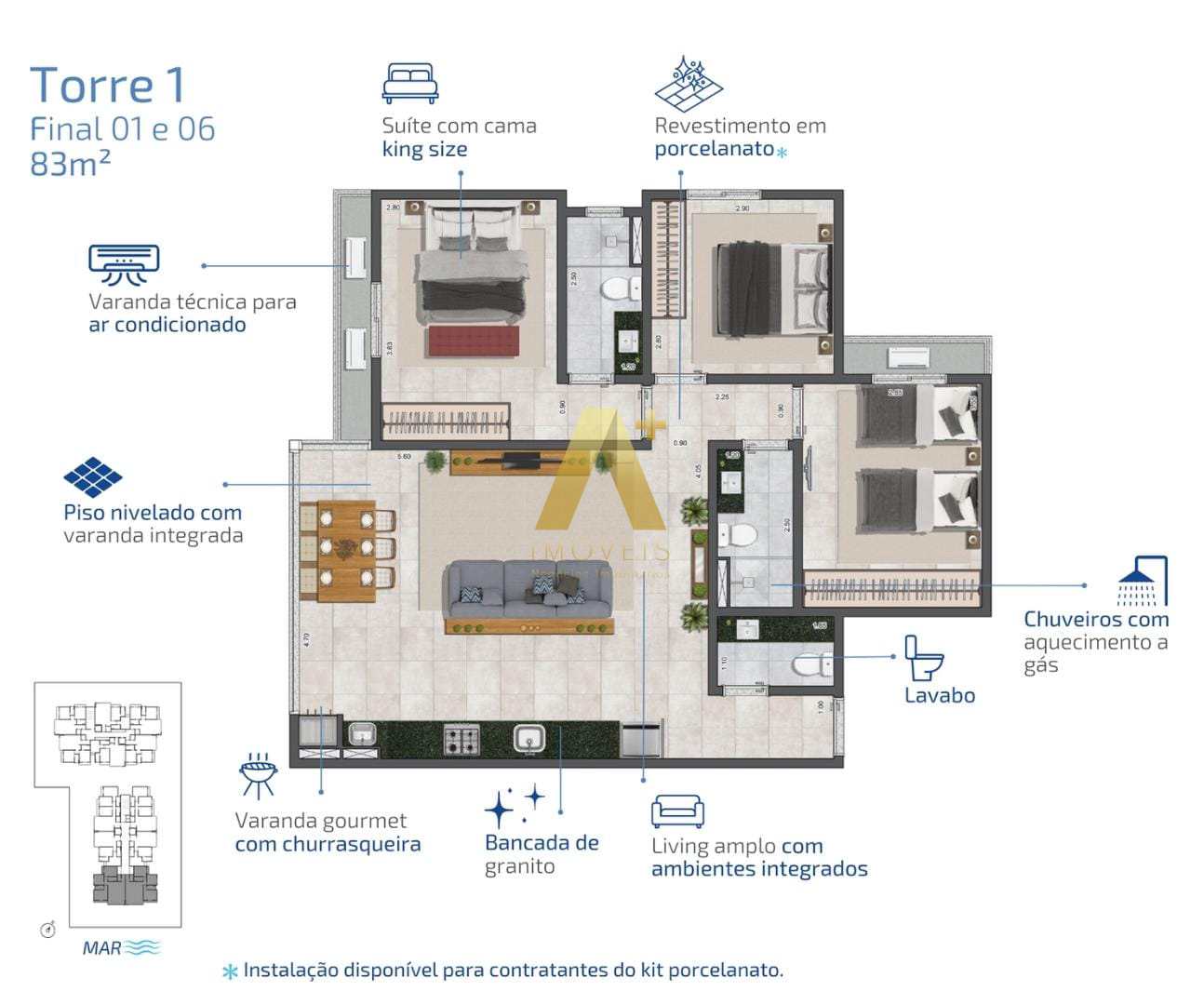 Apartamento à venda com 3 quartos, 83m² - Foto 9