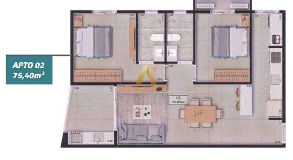 Apartamento à venda com 2 quartos, 74m² - Foto 6