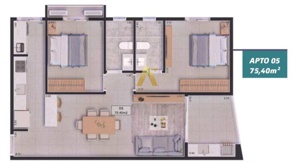 Apartamento à venda com 2 quartos, 74m² - Foto 6