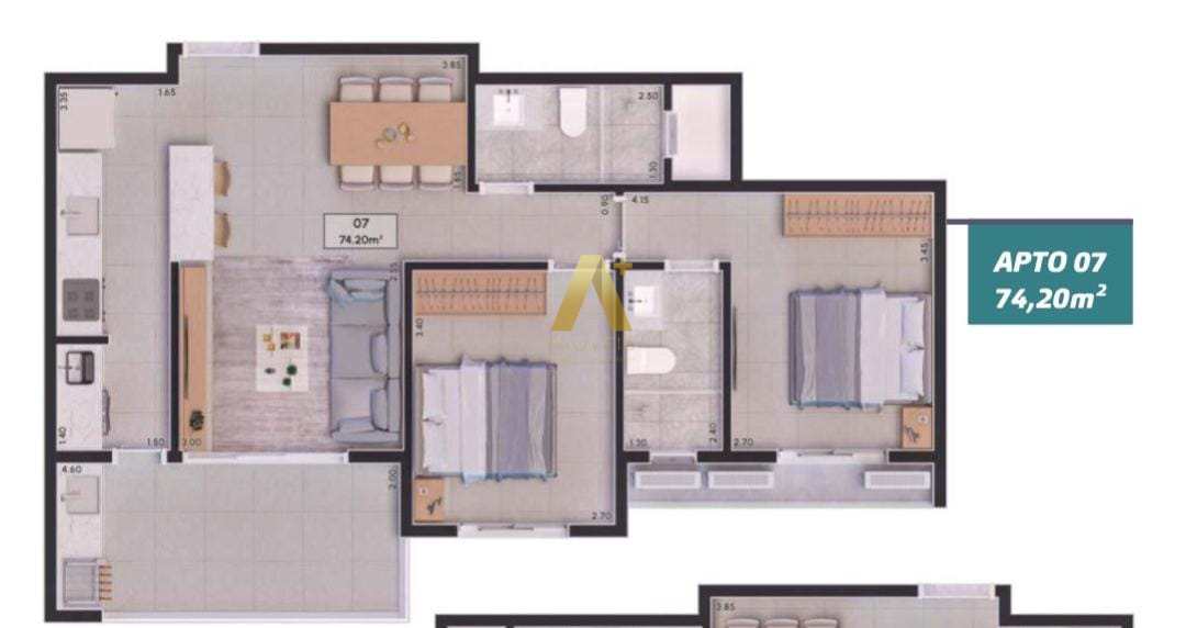 Apartamento à venda com 2 quartos, 77m² - Foto 6