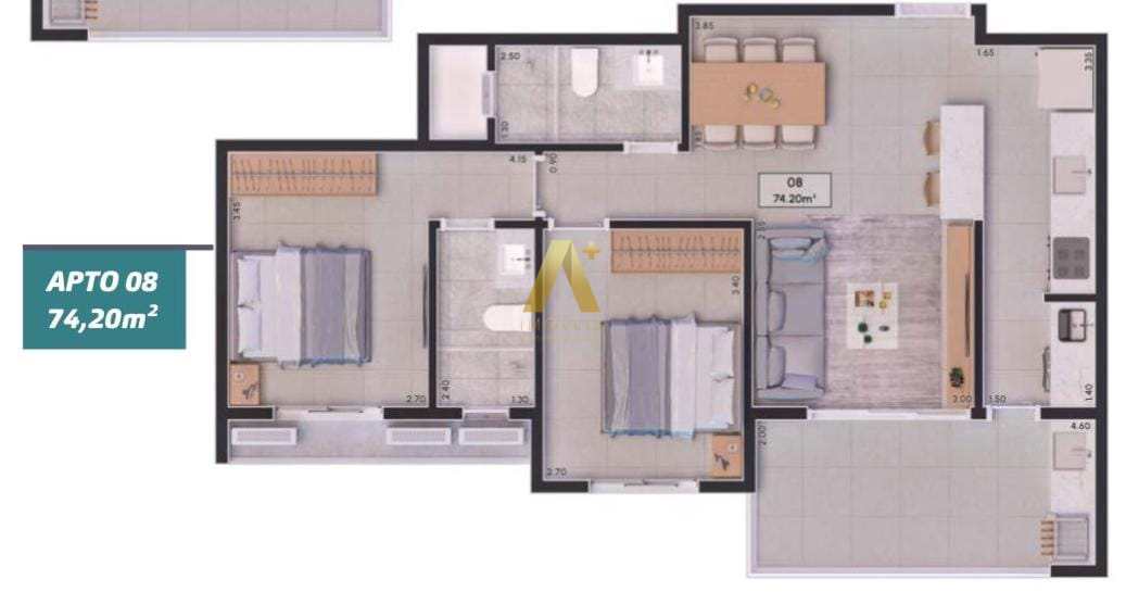 Apartamento à venda com 2 quartos, 74m² - Foto 6