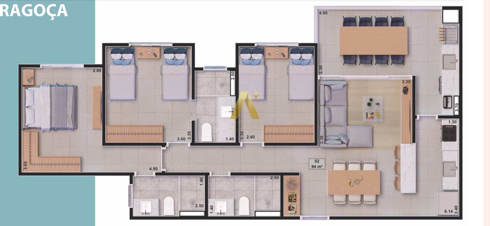 Apartamento à venda com 3 quartos, 94m² - Foto 4