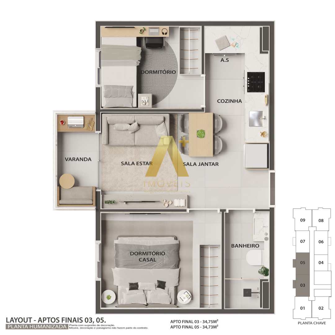 Apartamento à venda com 2 quartos, 34m² - Foto 14