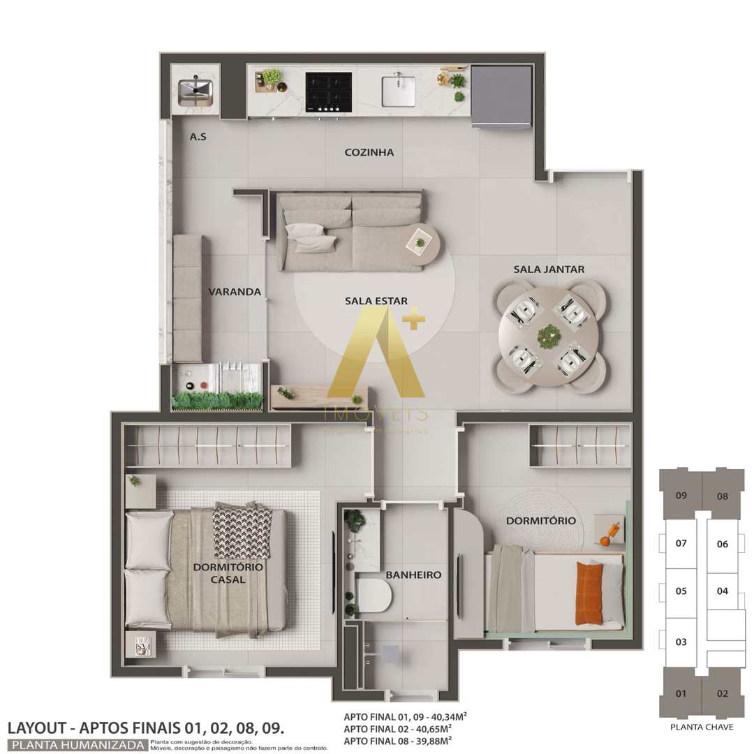 Apartamento à venda com 2 quartos, 39m² - Foto 14