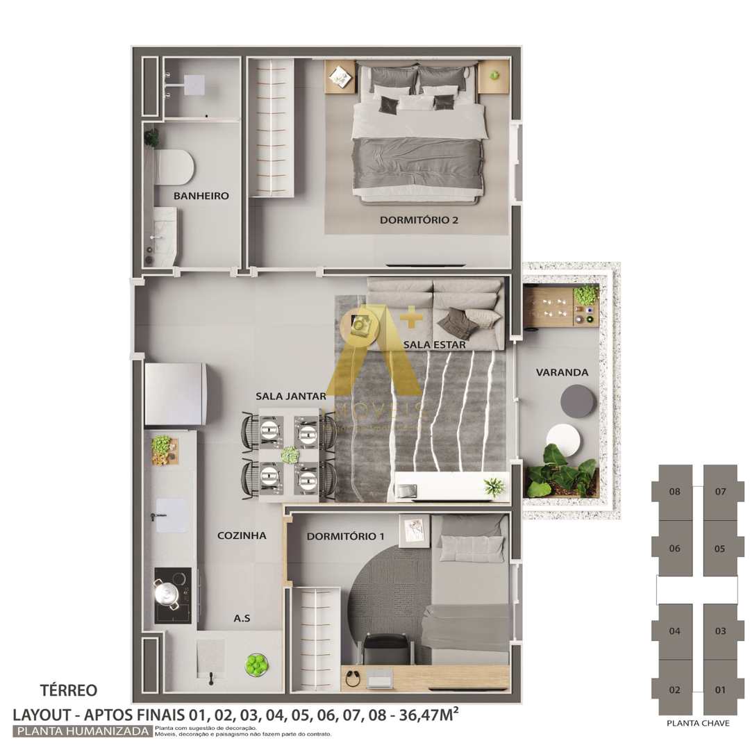 Apartamento à venda com 2 quartos, 36m² - Foto 14