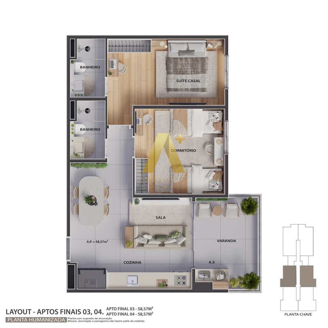 Apartamento à venda com 2 quartos, 58m² - Foto 9