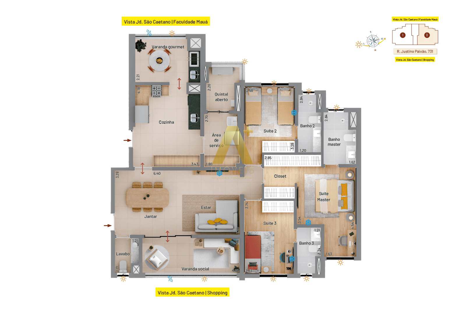 Apartamento à venda com 3 quartos, 129m² - Foto 15