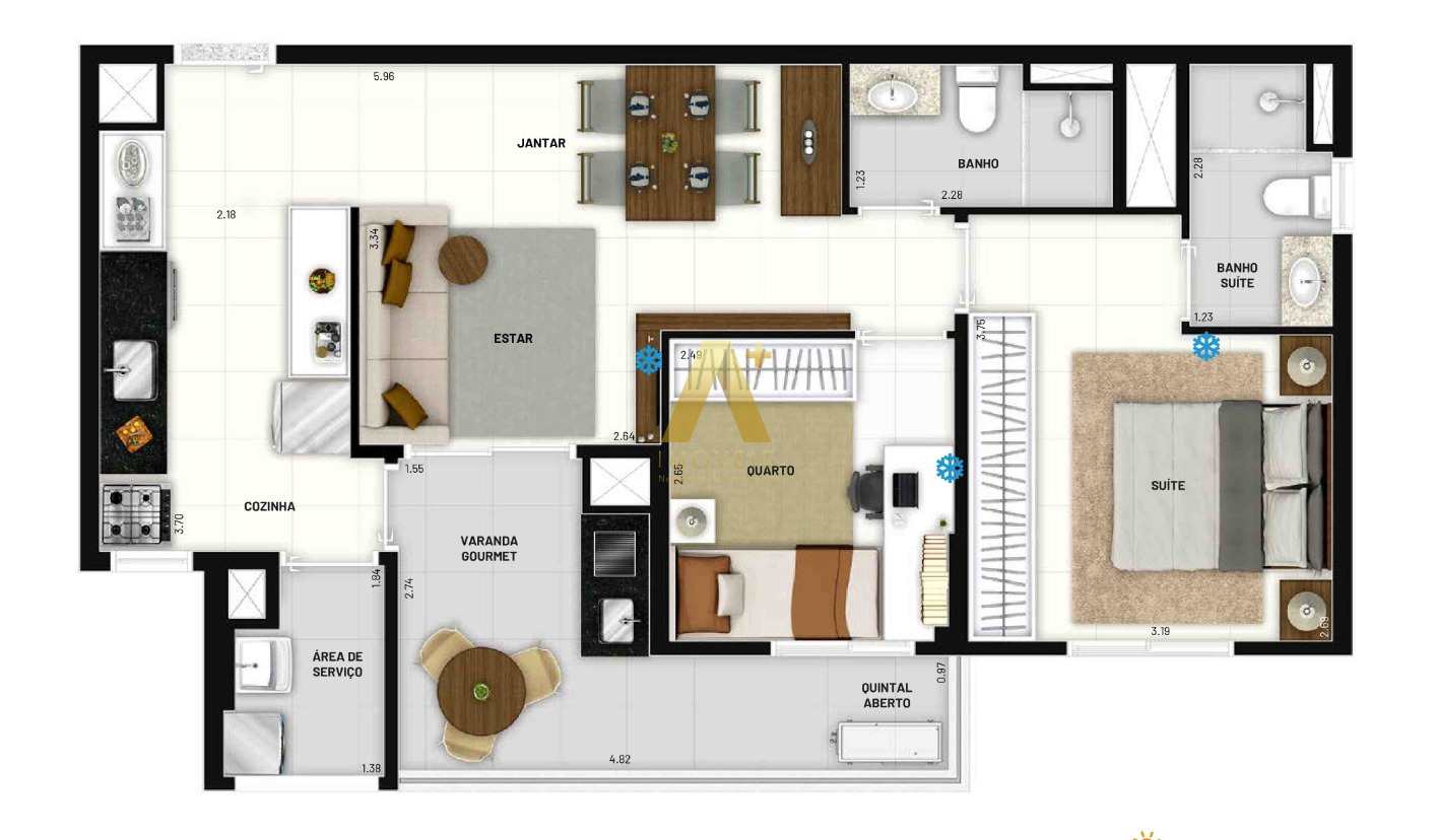 Apartamento à venda com 2 quartos, 66m² - Foto 7