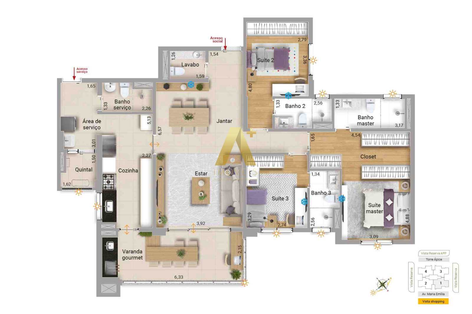 Apartamento à venda com 3 quartos, 138m² - Foto 32