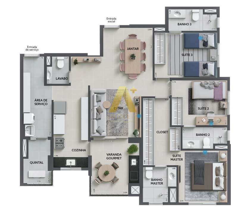 Apartamento à venda com 3 quartos, 136m² - Foto 17