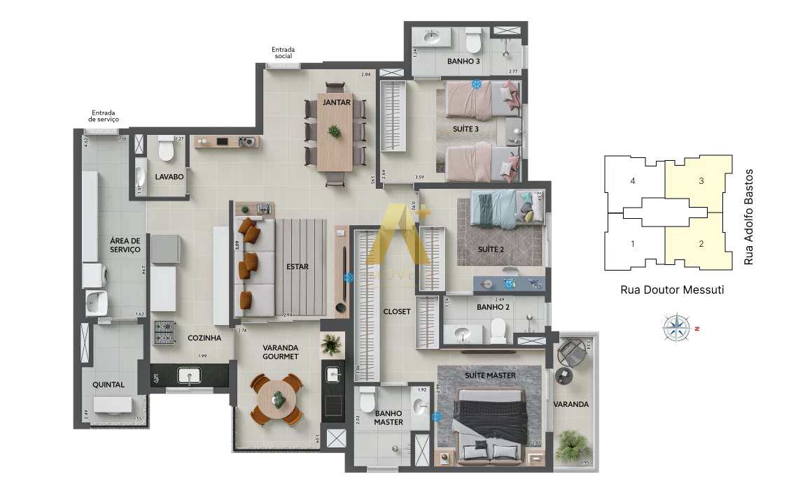 Apartamento à venda com 3 quartos, 136m² - Foto 17