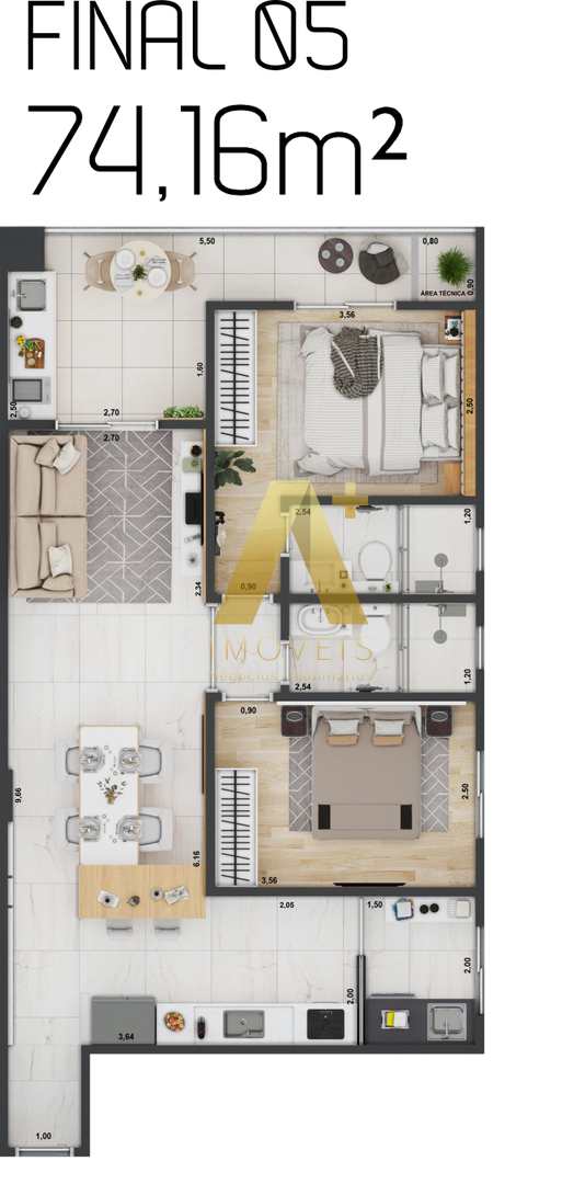 Apartamento à venda com 2 quartos, 74m² - Foto 18