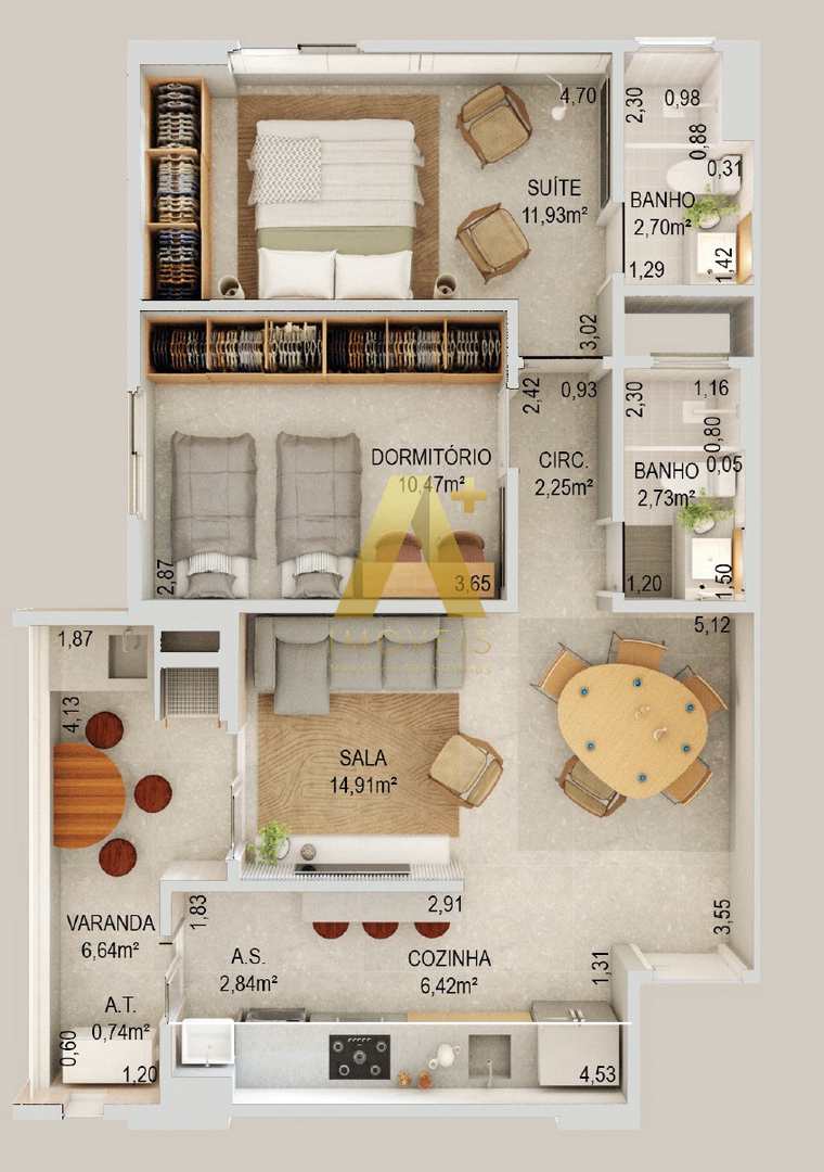 Apartamento à venda com 2 quartos, 69m² - Foto 11