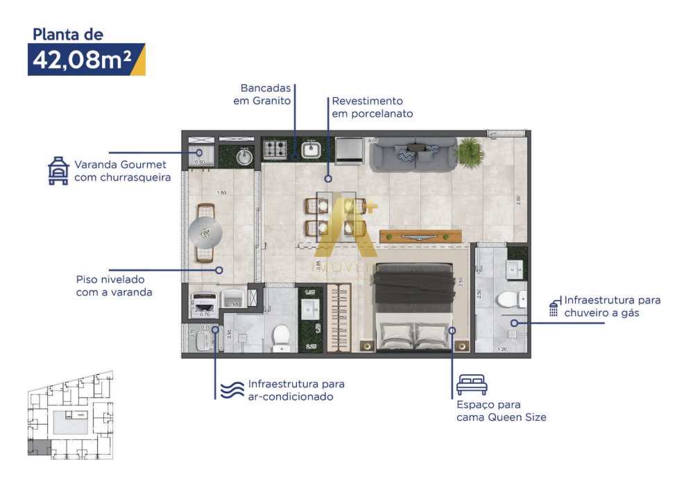 Flat/Apart Hotel à venda com 1 quarto, 42m² - Foto 7