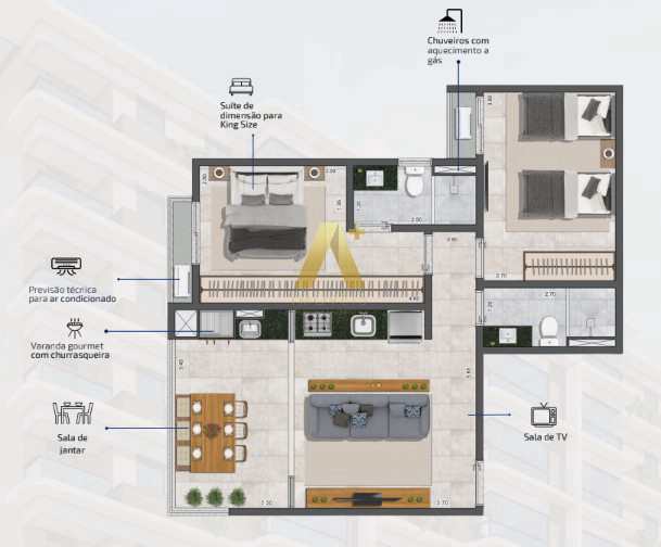 Apartamento à venda com 2 quartos, 60m² - Foto 12