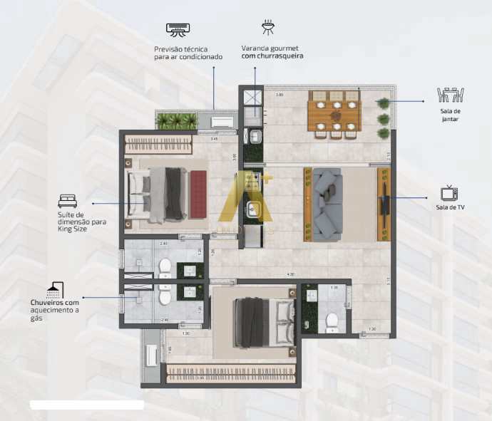 Apartamento à venda com 2 quartos, 62m² - Foto 12