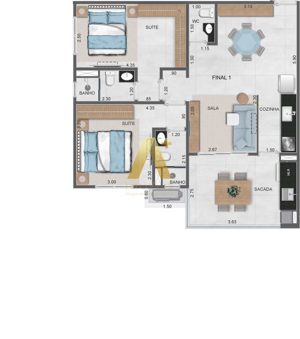 Apartamento à venda com 2 quartos, 75m² - Foto 23