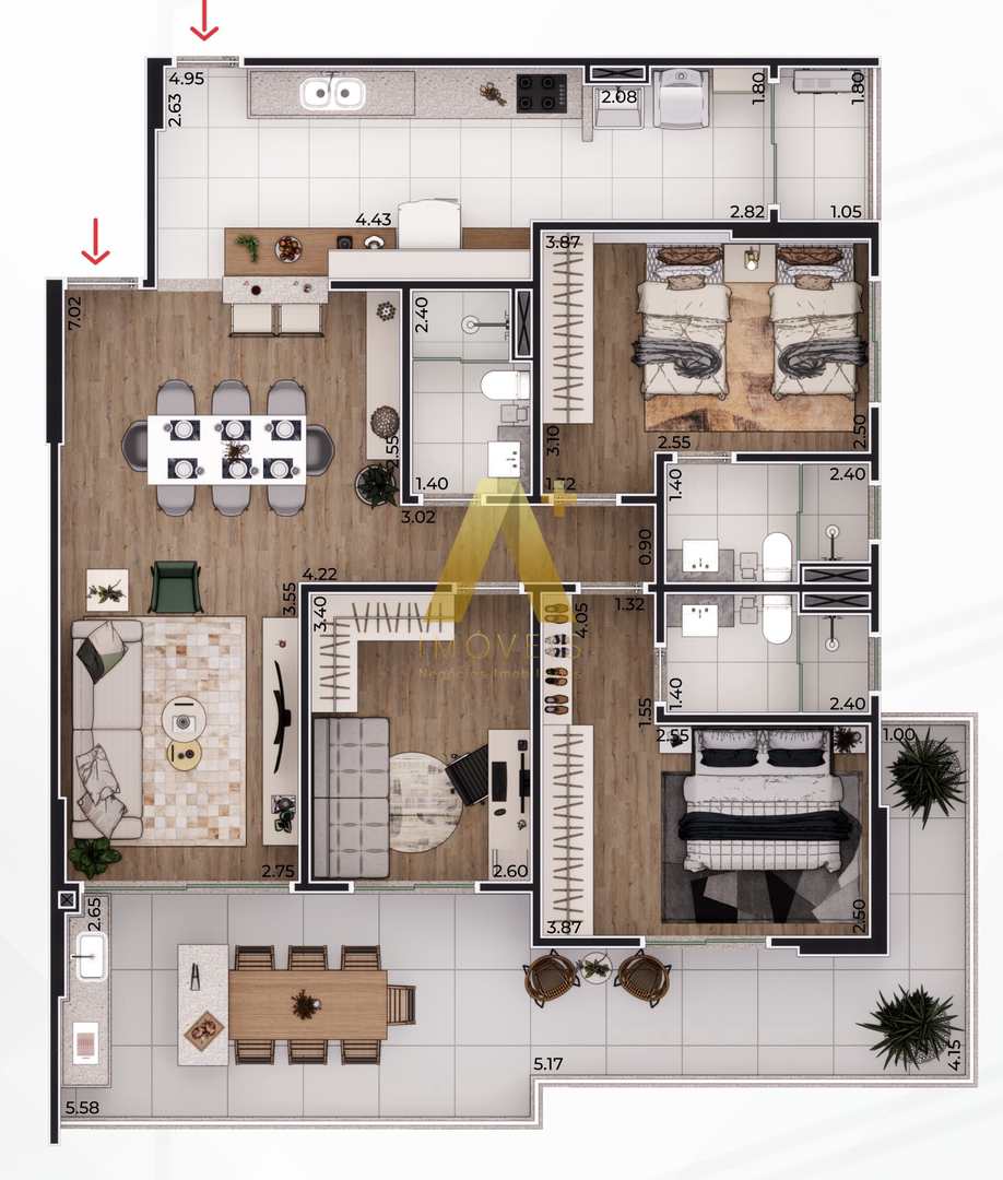 Apartamento à venda com 3 quartos, 125m² - Foto 24