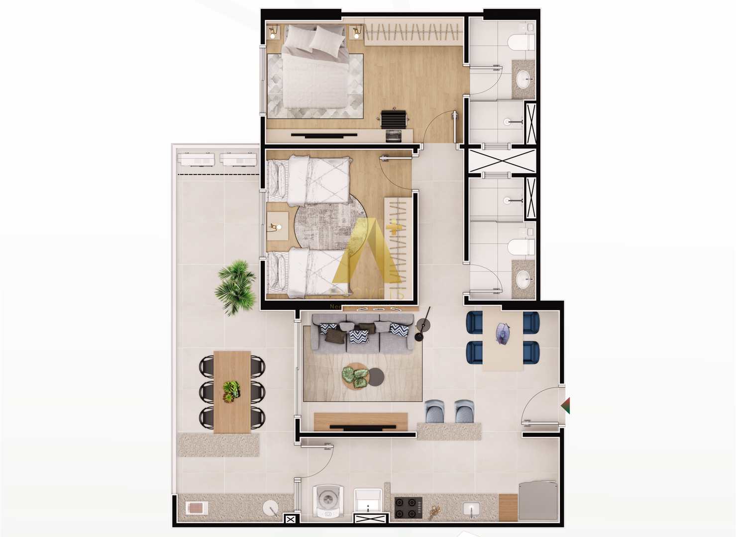 Apartamento à venda com 2 quartos, 85m² - Foto 4