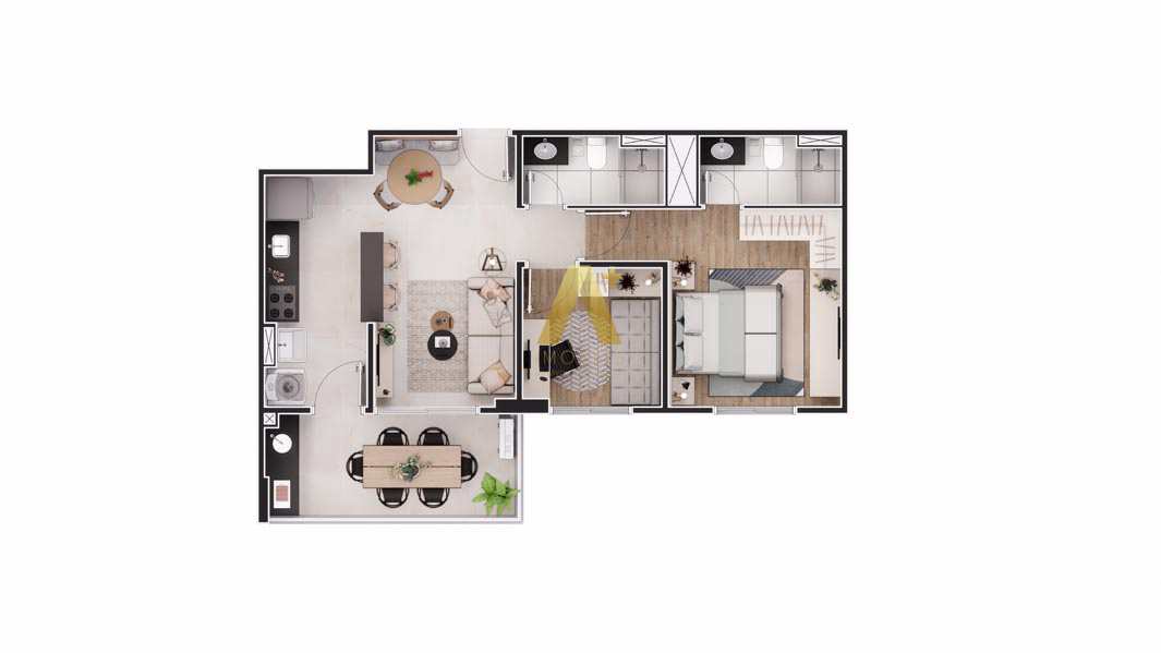 Apartamento à venda com 2 quartos, 59m² - Foto 4