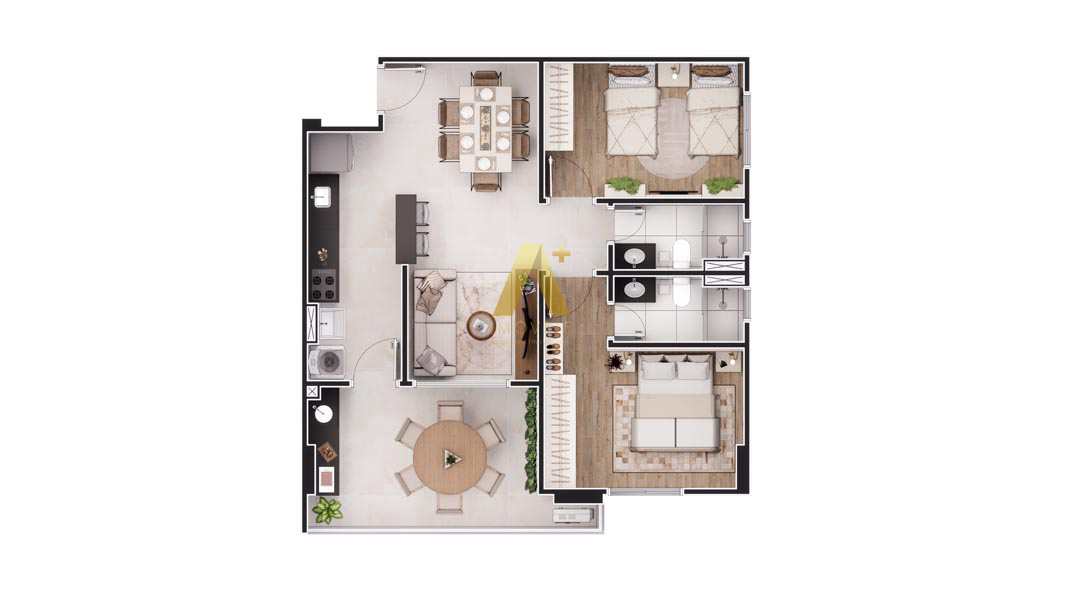 Apartamento à venda com 2 quartos, 76m² - Foto 4