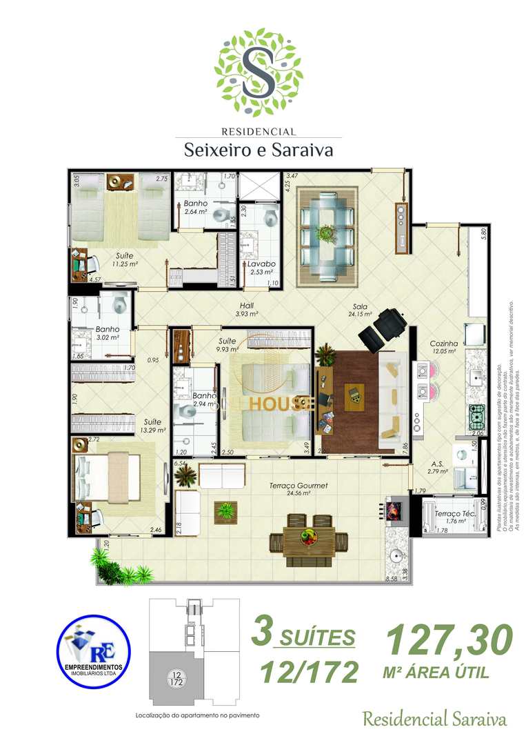 Apartamento à venda com 3 quartos, 128m² - Foto 1