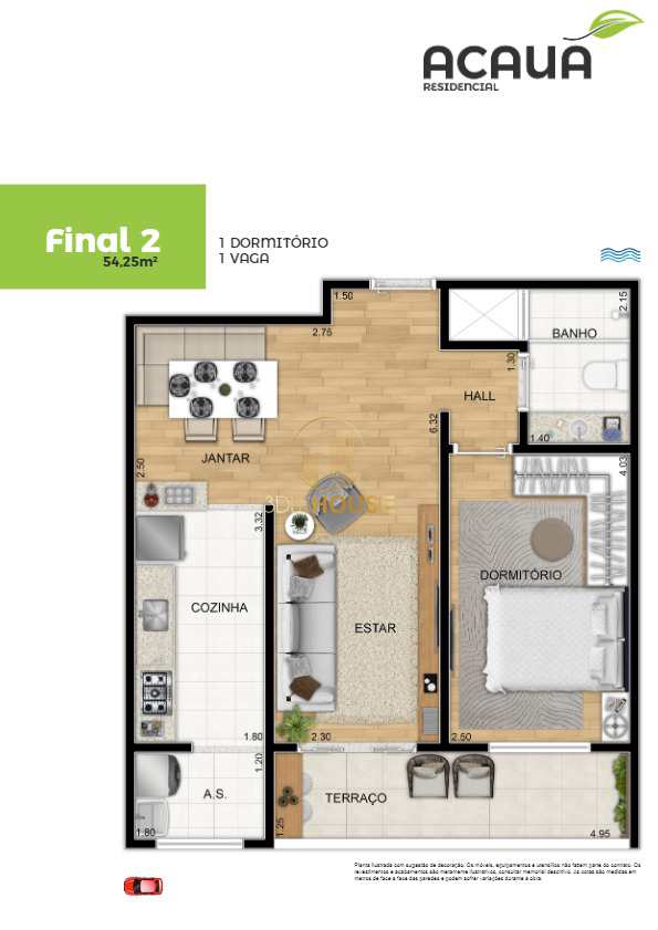 Apartamento à venda com 1 quarto, 55m² - Foto 3