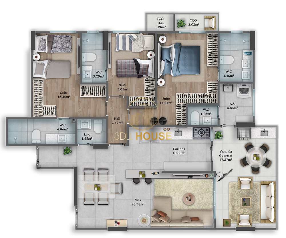 Apartamento à venda com 3 quartos, 129m² - Foto 21