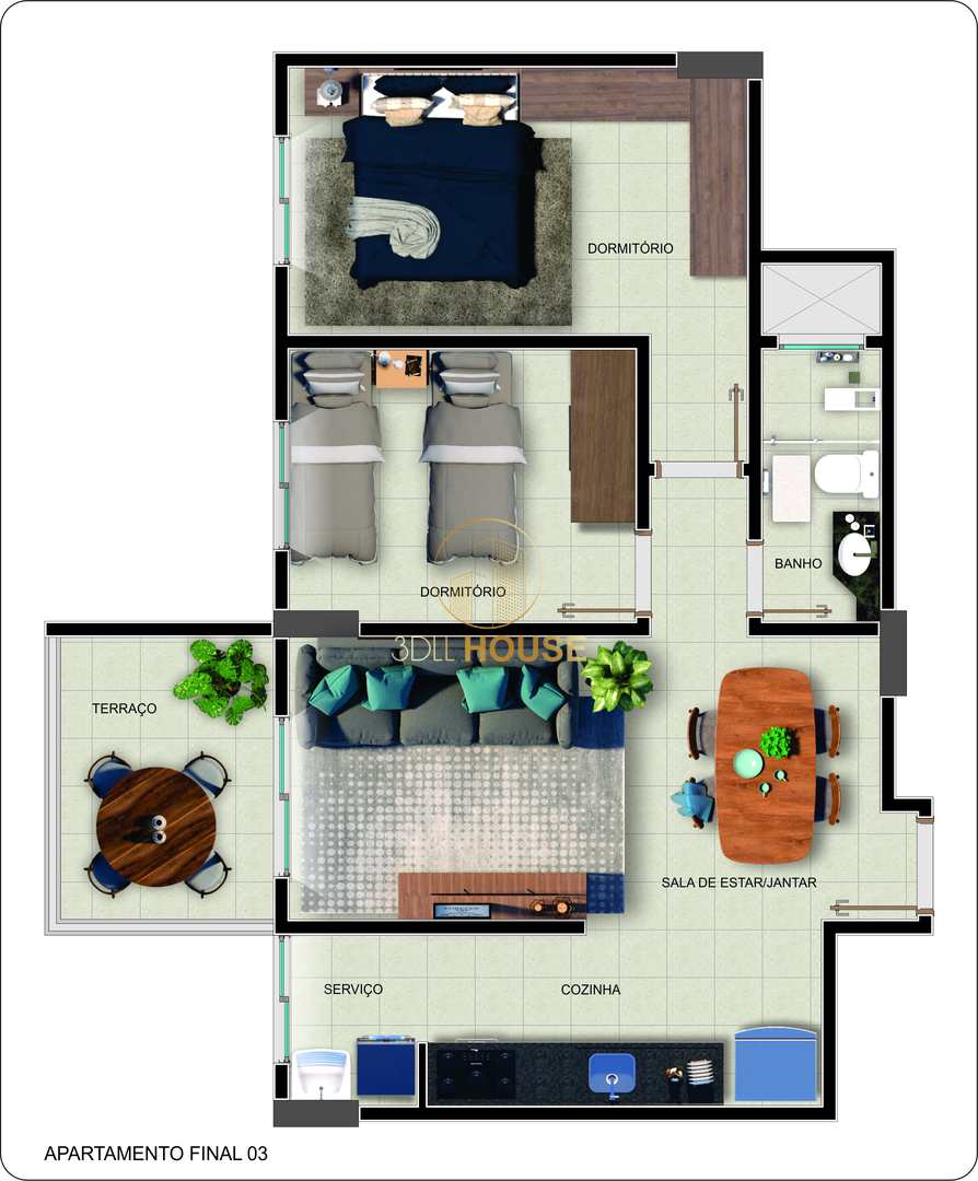 Apartamento à venda com 2 quartos, 60m² - Foto 3