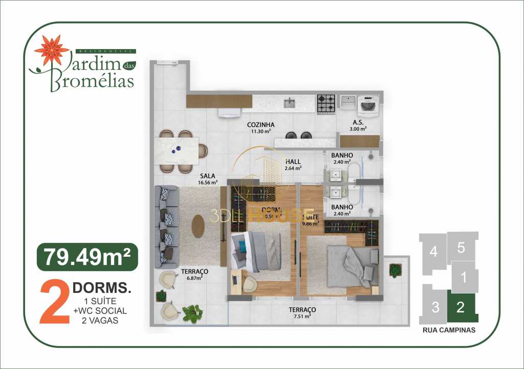 Apartamento à venda com 2 quartos, 79m² - Foto 5