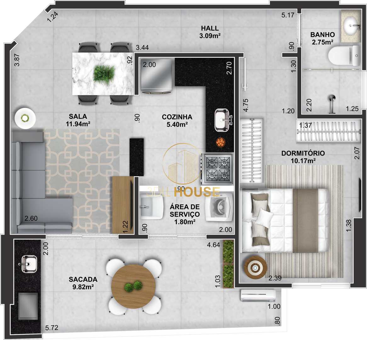 Apartamento à venda com 1 quarto, 49m² - Foto 9