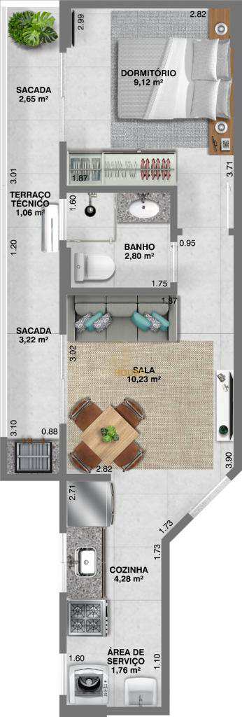 Apartamento à venda com 1 quarto, 63m² - Foto 16