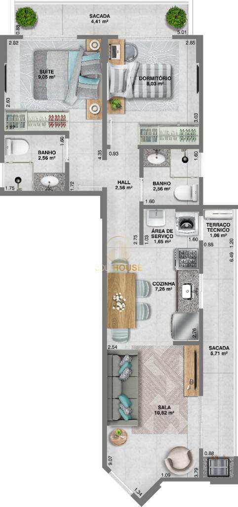 Apartamento à venda com 1 quarto, 63m² - Foto 15