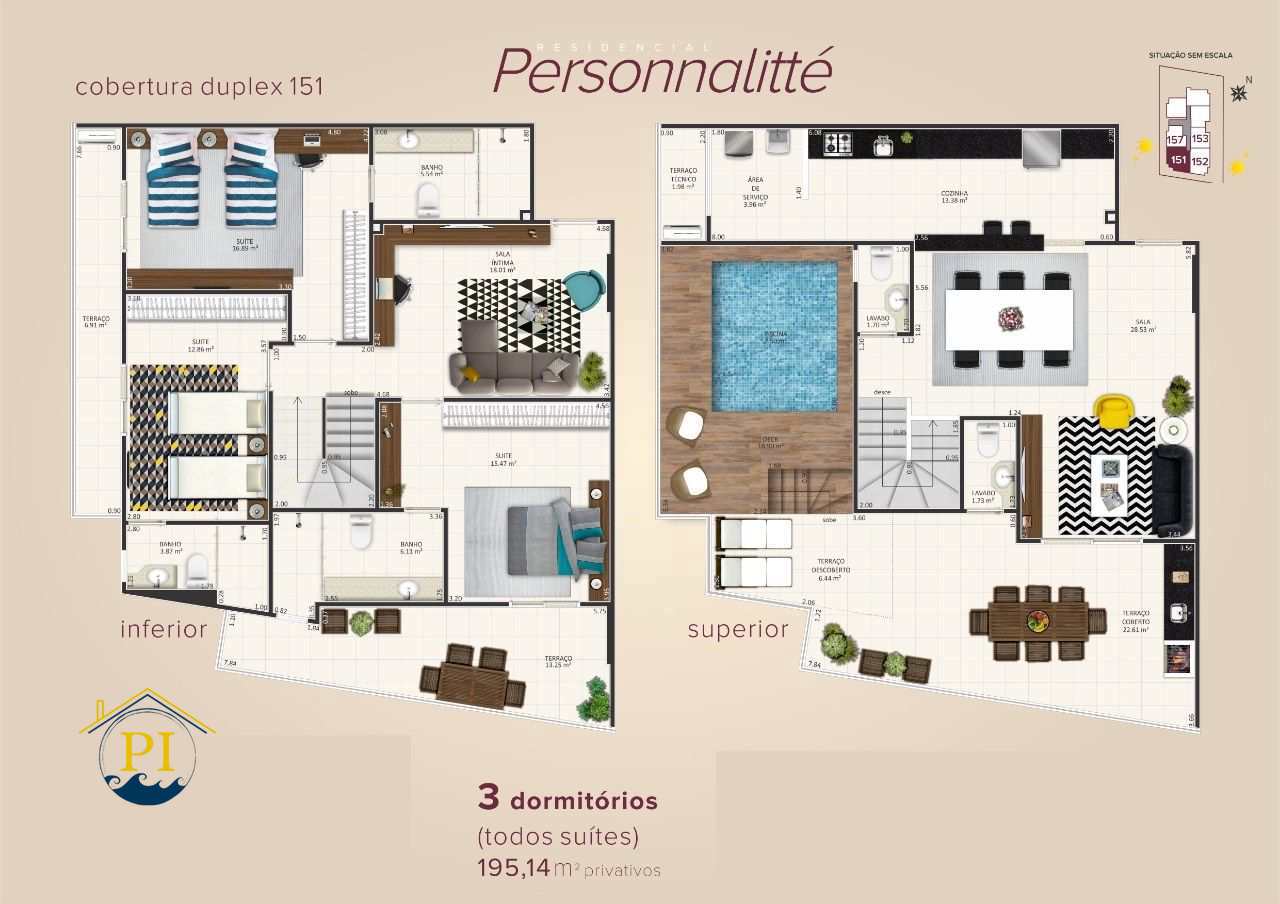 Cobertura à venda com 3 quartos, 195m² - Foto 1