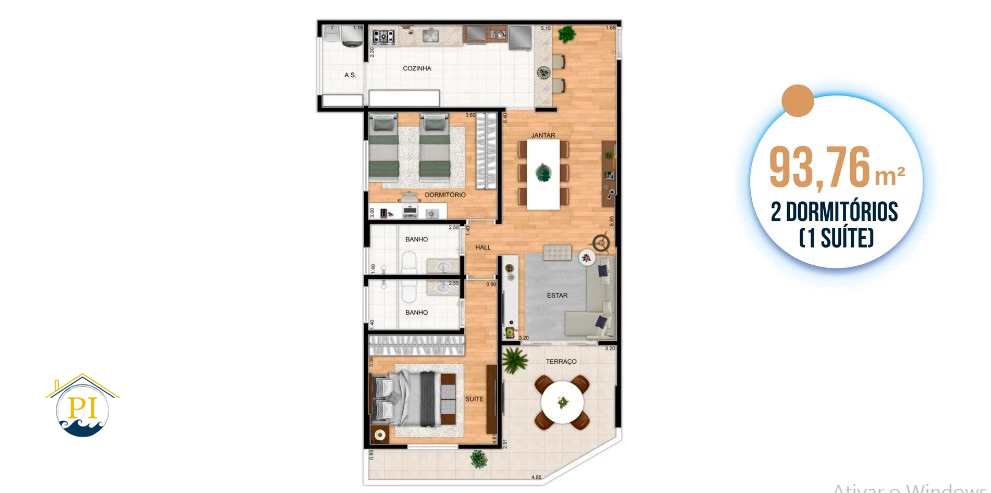 Apartamento à venda com 2 quartos, 94m² - Foto 2