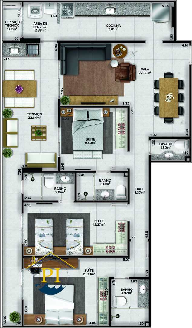 Apartamento à venda com 3 quartos, 124m² - Foto 10