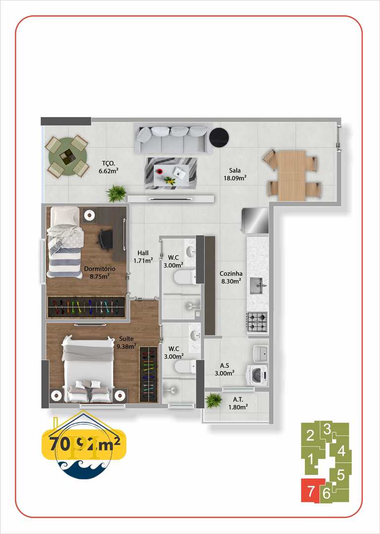 Apartamento à venda com 2 quartos, 66m² - Foto 26