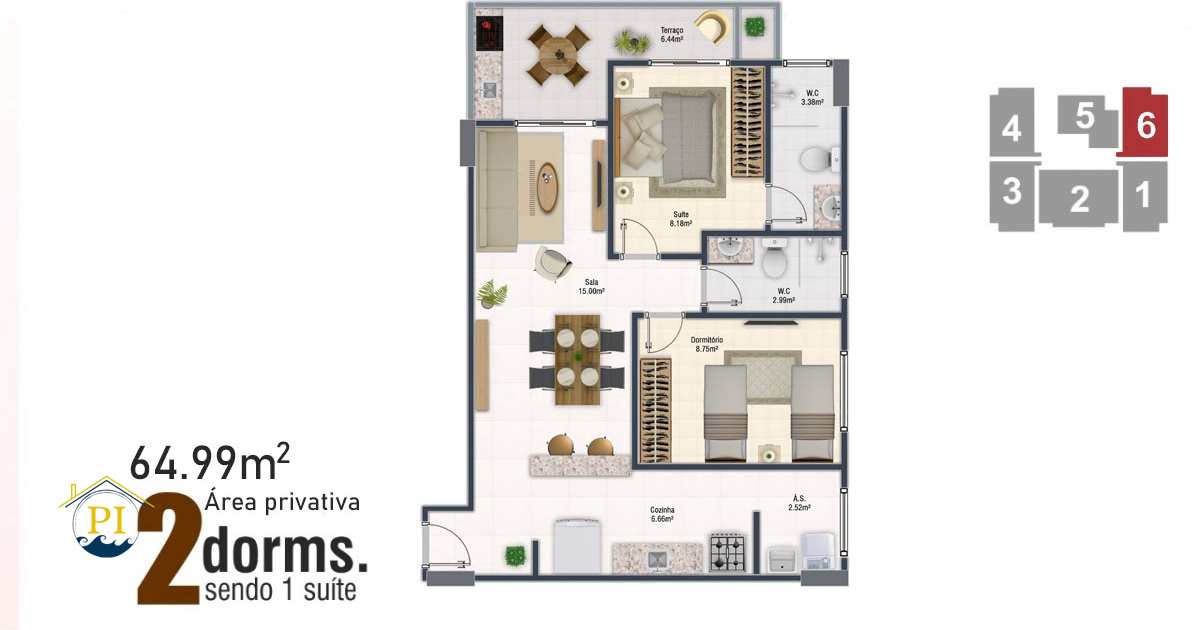 Apartamento à venda com 2 quartos, 65m² - Foto 19