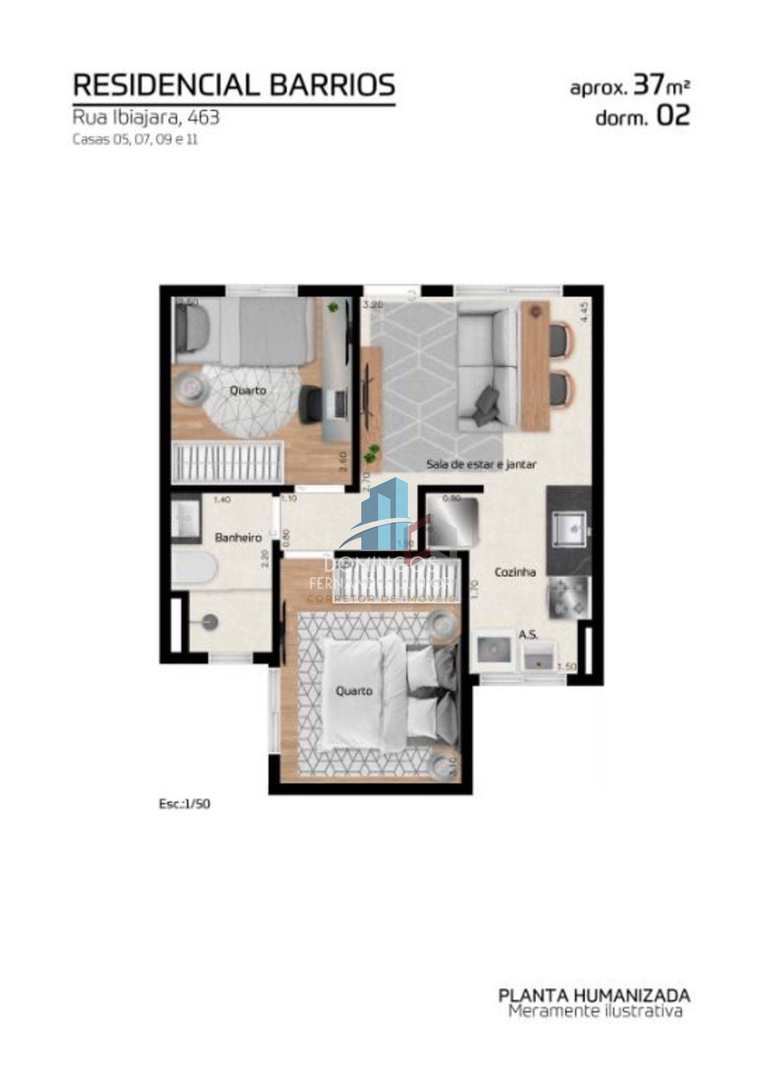 Apartamento à venda com 2 quartos, 37m² - Foto 5