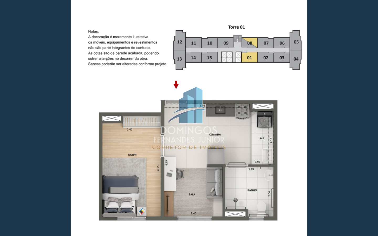 Apartamento à venda com 2 quartos, 34m² - Foto 9