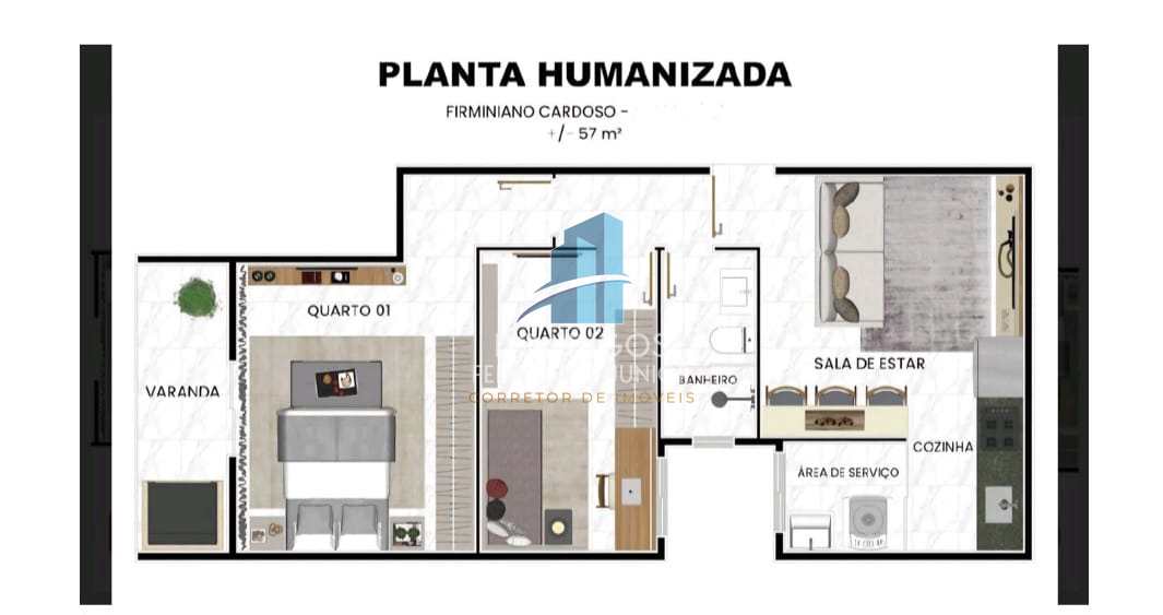 Apartamento à venda com 2 quartos, 57m² - Foto 6