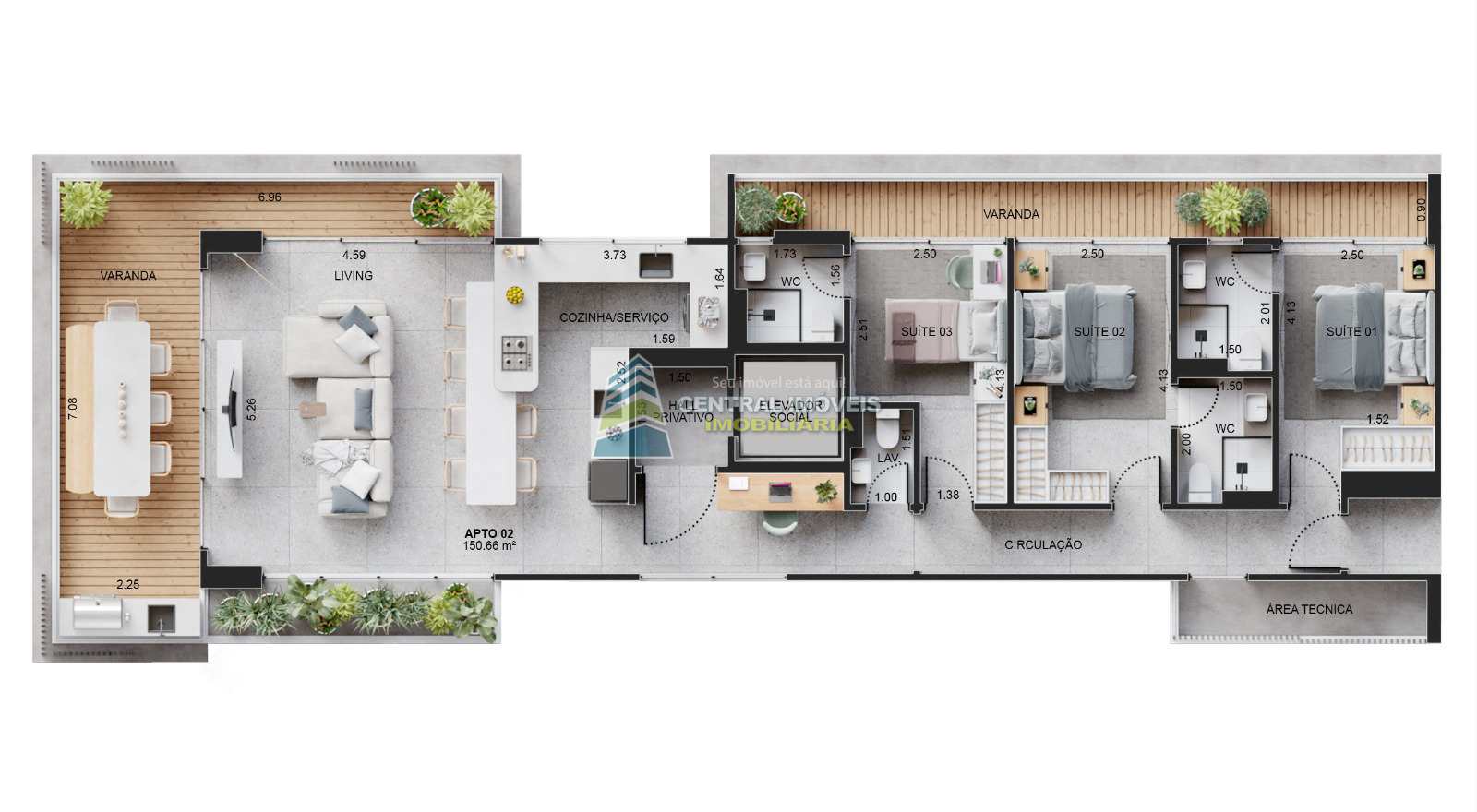 Apartamento à venda com 3 quartos, 150m² - Foto 4