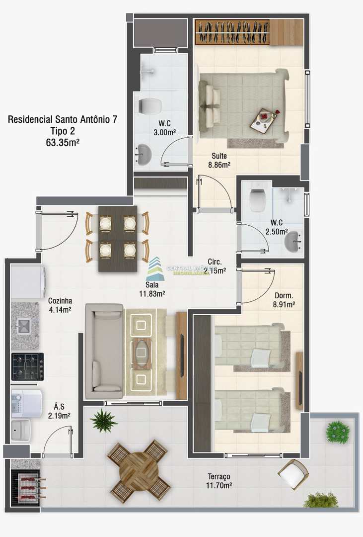 Apartamento à venda com 2 quartos, 63m² - Foto 5