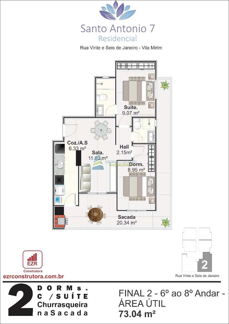 Apartamento à venda com 2 quartos, 63m² - Foto 8